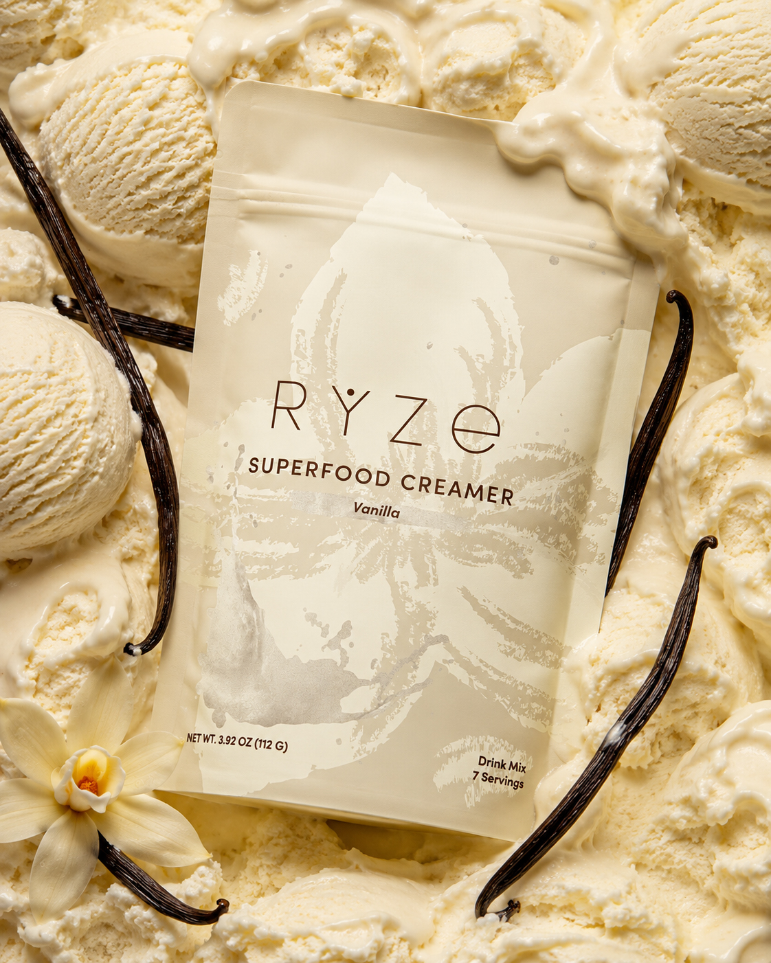 Ryze Mushroom Vanilla creamer pouch