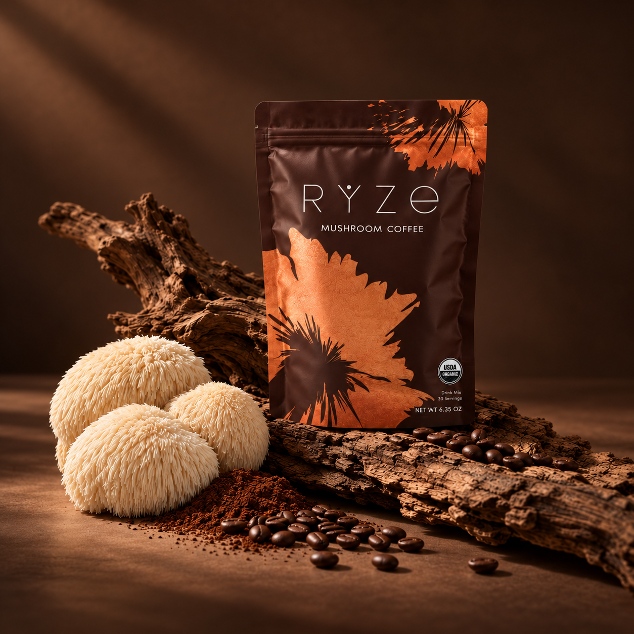 Ryze Mushroom Coffee pouch